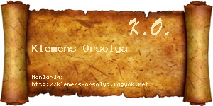 Klemens Orsolya névjegykártya